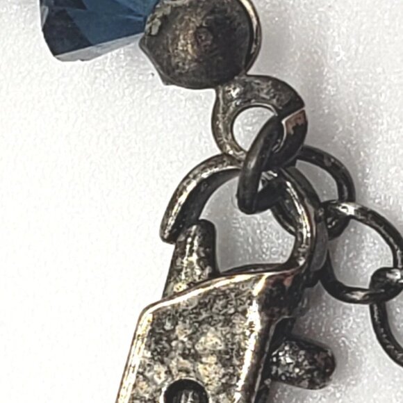 Bellagio Blue Tone Beaded Bracelet With Floral Accented Beads - Picture 3 of 5